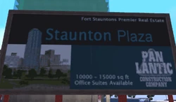 The Staunton Plaza poster in the construction of Fort Staunton.