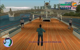 Tommy's next objective is to get up front and clear up some space for the yacht to power through.