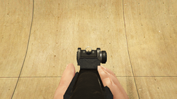 Down the sights.