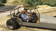 One is in a Dune Buggy at the start of the Arthur's Pass Trails.