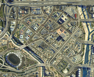 A satellite view of South Los Santos.