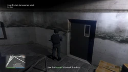 Use the keypad to unlock the door.