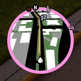 GPS waypoint in Grand Theft Auto: Vice City - The Definitive Edition. (Colour blind GPS waypoint)