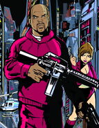 Artwork of both Misty and 8-Ball in Grand Theft Auto III.