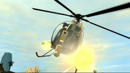 Yusuf's golden Buzzard Attack Chopper in action.