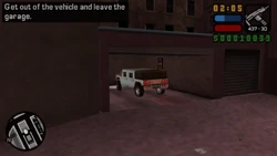 Leaving the vehicle inside the garage.