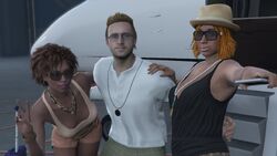 Picture of English Dave with two random partygoers taken by the player, moments before the flight to Cayo Perico.