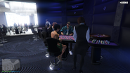 Playing roulette at the high roller tables.