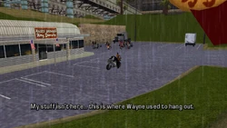 Maria mistakenly brought Toni into Wayne's biker gang's hangout.