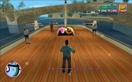 After the attack helicopter is taken care of, Tommy has to once again go to the yacht's front and clear the path for Cortez to sail through.