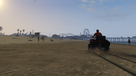 DelPerroBeach-GTAV-MorningLifeguardPatrol.png (1.55 MB) A lifeguard patrolling the beach during the morning.