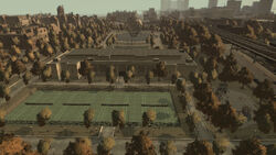 The museum and tennis courts.