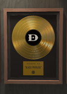 Gold record of "Black Privilege" in the player's office after completing the South Central Leak.