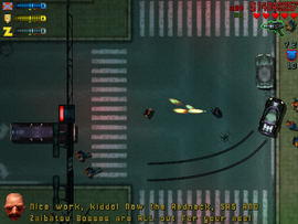 Dr. LaBrat arrives in a black Meteor and attacks him with a Flamethrower.