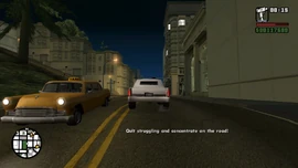 T-Bone tells CJ to stop arguing and drive.