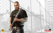 Artwork of Billy Grey holding a baseball bat.