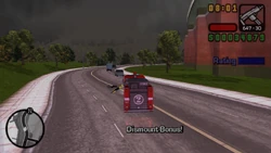 Bonus earned for dismounting a biker.