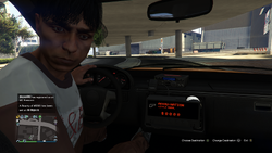 Inside the Taxi.