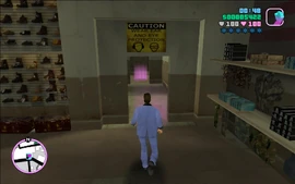 Tommy entering the shooting range.