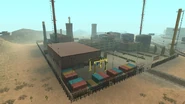Overview of the base and its container yard.