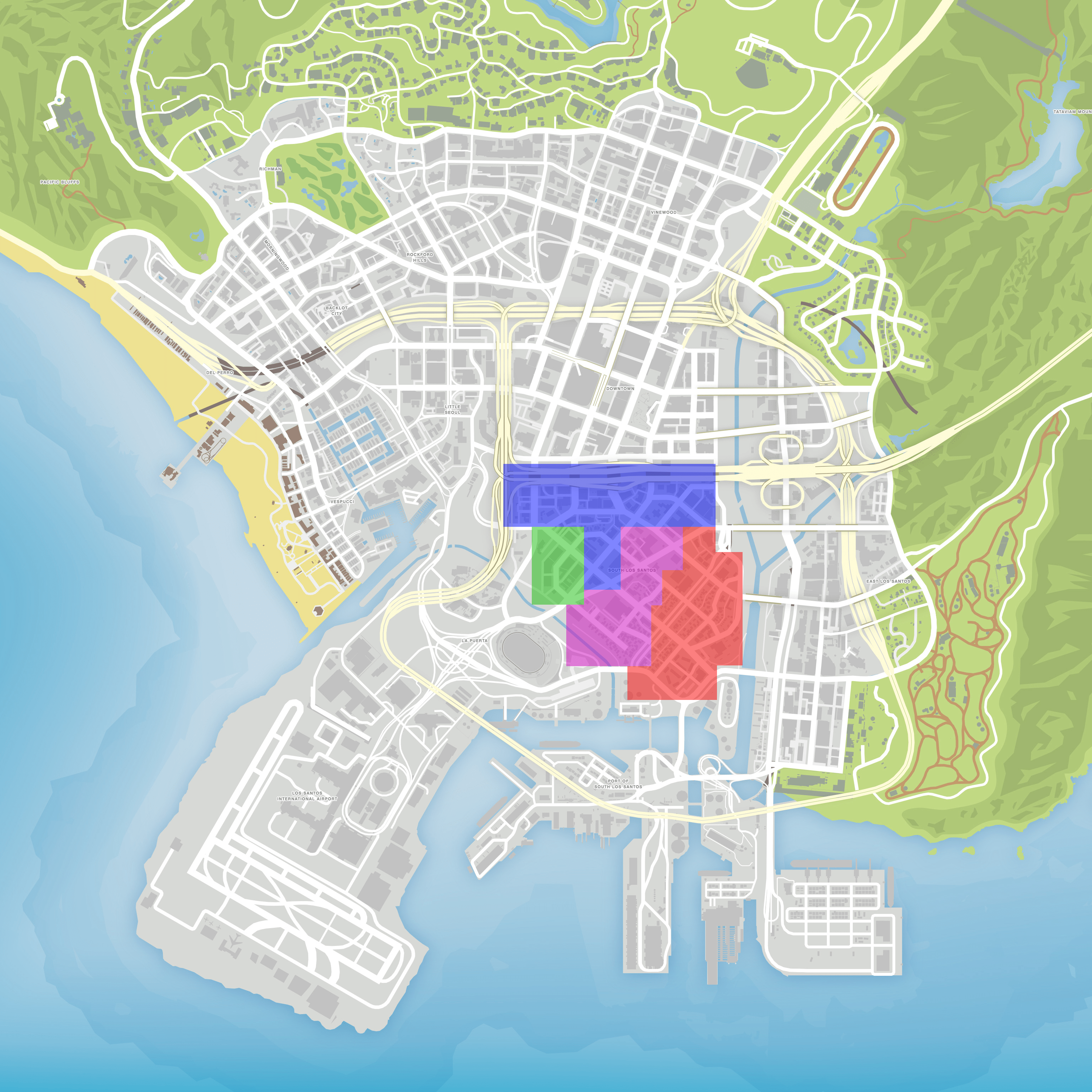 los santos gta v map