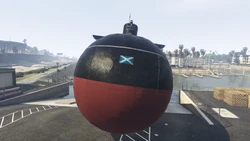 Front torpedo tube exit port visible in sunlight