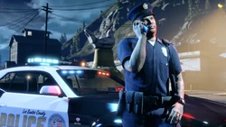 Vincent in The Cluckin' Bell Farm Raid advert for The Chop Shop update.