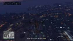 The Avenger can be landed at the marked location near the LSA Lockup.