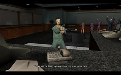 Tommy tells the crew that now that they have the money, they can start their escape.