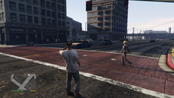 Trevor hailing a Taxi.