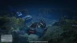 Tracking the submarine using the sonar equipment.