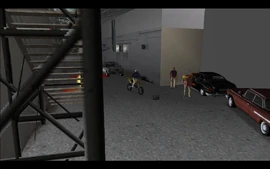 After several waves of Haitians fail to break the deal apart, two gang members ride down the alleyway on Sanchezes.