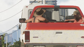 Rear of the Burrito shuttle bus, as seen in the second trailer.