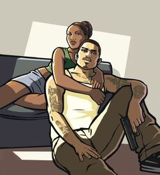 Artwork-Cesar&Kendl-GTASA.jpg (277 KB) Artwork of Cesar with Kendl.