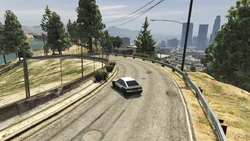 Continuing downhill on 