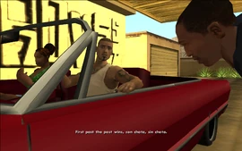 Cesar says that the race ends once the first competitor passes the finish line.