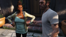 Trevor offers Denise a few bucks...