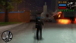 Destroying the vehicles blocking the entrance.