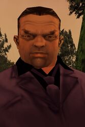 Close-up of Toni Cipriani in Grand Theft Auto III.