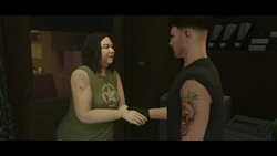  greeting the player inside the bail enforcement office