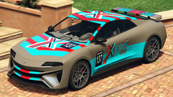An Imorgon with the Xero Gas livery in Grand Theft Auto Online. (Rear quarter view)