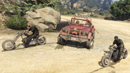 Clay and Terry being pursued by Trevor Philips