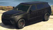 The Baller LE LWB (Armored) in Grand Theft Auto Online. (Rear quarter view)
