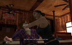 The woman is surprised to hear that Carl is looking for that person. She says that Cesar said that it'd be a "real" man, revealing that the woman is Cesar's cousin.