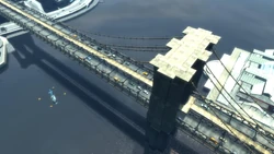 Aerial view of the Broker Bridge