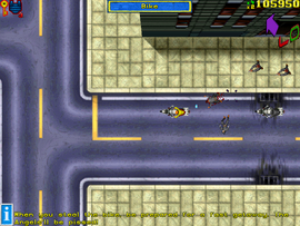 The Angels shooting at the protagonist after they stole their bike.