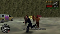 The Hoods provide a Mac and Body Armor to Toni.