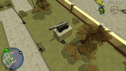 Unnamed cannon sculpture.