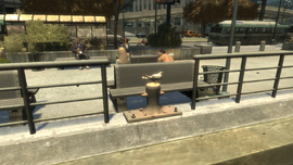 The flying rat on the dock bollard.