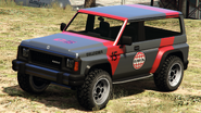 A Hellion with a Globe Ranger livery in Grand Theft Auto Online. (Rear quarter view)